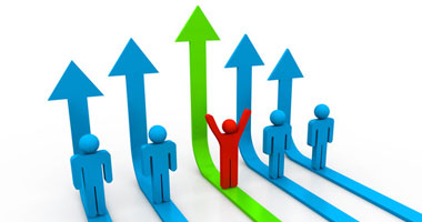 business people and arrows